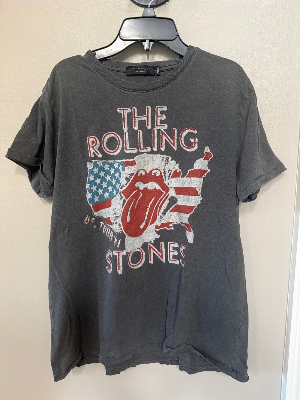 Junk Food Clothing Rolling Stones-Gray Tee
